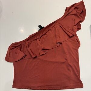 Express Terracotta Off-Shoulder Top